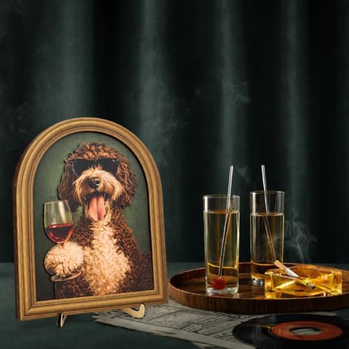 3D Funny Gentleman Dog Wall Art Sign for Bar Decor, Drinking Dog Portrait Wall Decor, 8x10 Inch - Image 5