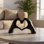 Heart Hands Sculpture Small Shelf Decor Items Resin Love Hand Statue Cute Aesthetic Heart Decor for Living Room TV Stand Bedroom Console Table Centerpieces Elegant Gift - Image 4