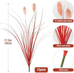 Ttranewsoo Fake Grass12 Pcs 16.5 Inch Faux Fall Grasses for Outdoor Planters, Orange Artificial Foxtail Grass with Fluffy Plumes, Autumn Ornamental Grass for Porch Pots, Patio and Harvest Decor - Image 2
