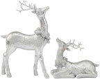 DN DECONATION Christmas Reindeer Figurines, Winter Deer Small Statues Decor by DNDECONATION