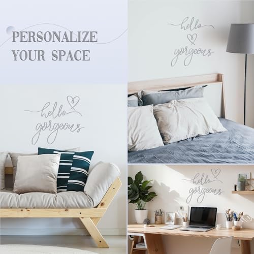 Hicarer Metal Hello Gorgeous Wall Art Minimalist Wall Decor, Silver - Image 3