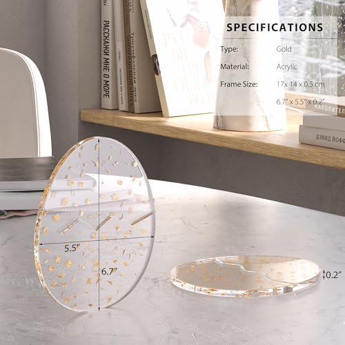 Acrylic Coaster Decorative Plates,Office Desk Accessories, Clear Dinosaur Egg Shape Coffee Cup Decor, Perfect for Tabletop Protection and Display. - Image 4