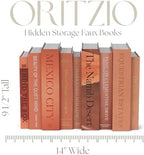 Orange Faux Books Set of 9 - Secret Compartment Fake Books Ideal for Coffee Table, Home Staging, Interior Design & Fashion Books, Old Money Aesthetic, Library Decor - Image 4