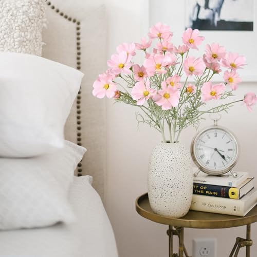 IPOPU Light Pink Flowers Artificial Daisies 5PCS Silk Cosmos Wild Flowers 24.5" Fake Pink Daisies for Vase for Home Decor Floral Arrangements Wedding Bouquets for Bride - Image 2