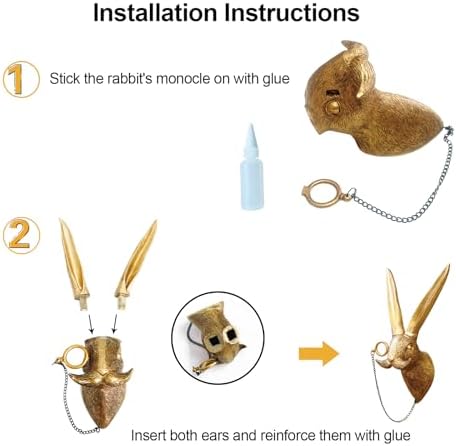 Animal Heads Wall Decor, Faux Rabbit Head, Resin Animal Wall Hanging Decoration for Living Room, Bedroom, Kitchen,Vintage Farmhouse Home Decor Gift, Rabbit - Image 3