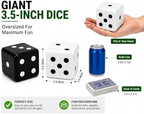 Jumbo Decorative Dice Set of 2, Large Black and White Dice for Home Decor, Game Room Decor, Coffee Table Decor, Casino Theme Decorations, Shelf and Mantel Centerpieces - Image 3