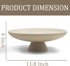 LIN CHUAN Large Decorative Bowl, Resin Pedestal Fruit Bowl, Beige - Image 6