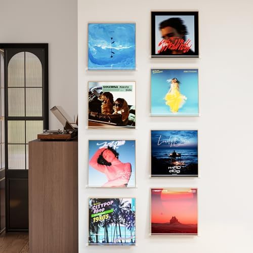 Laurensory Vinyl Record Wall Mount Shelves, 12 inch Vinyl Holder, 8 Pack - Image 4