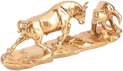 Wall Street Bull Statue, Bull Market and Bear Market Statue, Stock Market Sculpture, Mens Desk decor Day Trading Accessorie, for Office, Desktop, Bookshelf, Study, Home Decor, Financial Advisor Gift by ZHANYUN