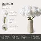 Mandy's 12pcs Artificial Pure White Ball Chrysanthemum Flowers - Image 4