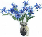 Artifical Lily Flowers Fake Stargazer Lilies Flower Bundles 4 Pack, Faux Silk Lily Floral Stems for Indoor Outdoor Home Garden Decor Office Party Wedding Arrangement Bouquets DIY Decoration - Blue - Image 6