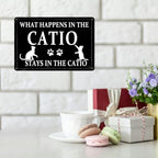 Catio Accessories Outdoor What Happens In The Catio Stays In The Catio Metal Tin Sign Caution Cat Vomit Sign Funny Cat Lover Sign Posters Gift 8x12 Inch - Image 7