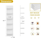 Qupui 6-Tier Wall Shelf with RGB LED, 57" Floating Storage, White - Image 2