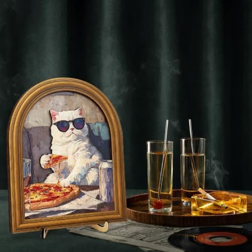 3D Funny Pizza Cat Wall Art Sign for Kitchen Decor, Cool Sunglasses Cat Portrait Decor, 8x10 Inch - Image 5