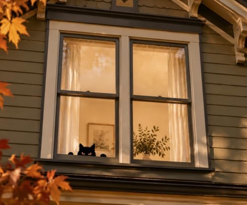 Home Decor Peeking Black Cat Signs Window Decorations - Image 3