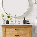 4PCs Heavy Weight Decent Glass Bathroom Accessories Set with Decorative Pressed Pattern - Includes Hand Soap Dispenser & Tumbler & Soap Dish & Toothbrush Holder (Black) - Image 5