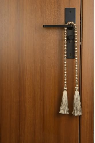 34 Inch Pearl Glass Bead Garland with Tassels-1 Pack,Off White - Image 5