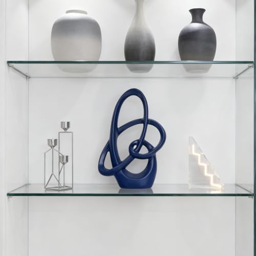Blue Sculpture Decor – 11" Modern Resin Art Statue for Living Room, Office, or Coffee Table, Blue Home Accents and Shelf Decor, Contemporary Centerpiece Decoration for Modern Home or Apartment - Image 6