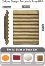 Zoeeker Soap Dish for Shower with Self Drain, Ceramic Bar Soap Holder - Image 3