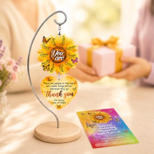 Sunflower Gifts for Women - Christian Inspirational Desk Decor, You are Enough Keepsake Ornament - Religious Thank You Gift for Her, Teacher, Coworker, Friend, Nurse - Encouragement Birthday Gift - Image 3