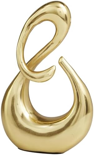 Deco 79 Aluminum Metal Abstract Decorative Sculpture Swirl Home Decor Statue, Accent Figurine 7" x 3" x 12", Gold by Unknown