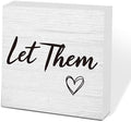 Let Them Wooden Sign, Office Decorations for Work, Let Them Mental Health Rustic Wood Box Signs 5x5 Inch, Desk Shelf Tabletop Decor for Home Cubicle Decor, Office Gifts for Coworkers Women by scodilo