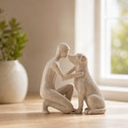 Adjustable Minimalist Dog and Human Resin Sculpture for Home Shelf Decor - Image 2