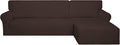 PureFit Stretch Sectional Couch Covers 2 pcs Non Slip L Shape Sofa Cover by PureFit