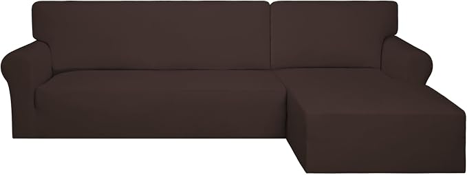 PureFit Stretch Sectional Couch Covers 2 pcs Non Slip L Shape Sofa Cover by PureFit