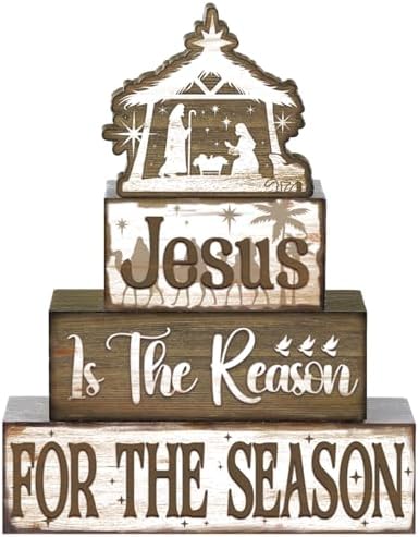 Moucuny 4 Pcs Christmas Christian Religious Table Decorations by Moucuny