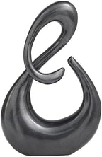 Deco 79 Aluminum Metal Abstract Decorative Sculpture Swirl Home Decor Statue, Accent Figurine 7" x 3" x 12", Dark Gray - Image 4