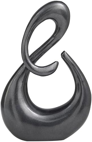 Deco 79 Aluminum Metal Abstract Decorative Sculpture Swirl Home Decor Statue, Accent Figurine 7" x 3" x 12", Dark Gray - Image 4