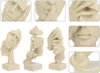 prosfalt 3 Pcs Thinker Statue, Silence is Gold Abstract Art Figurine - Image 6