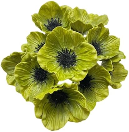 Rikyo 10 pcs Green Artificial Flowers Poppy Flowers, 11" Faux Flower Stems by Unknown