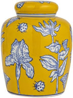Creative Co-Op Decorative Ceramic Ginger Jar with Lid, Yellow - Image 6