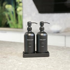 Prus Waso Matte Black Soap Dispenser Set - Image 3