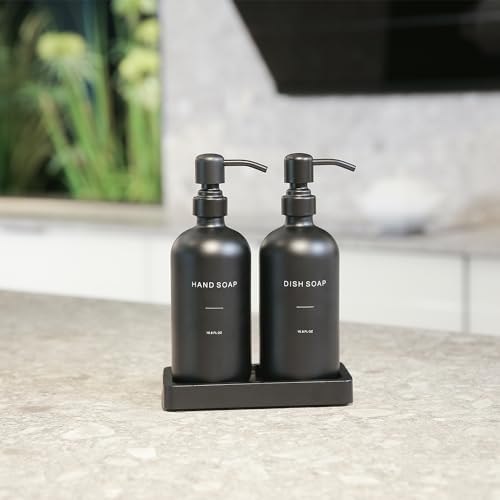 Prus Waso Matte Black Soap Dispenser Set - Image 3