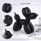Notakia Creative Black Balloon Dog Decor Statue Crafts Living Room Decor Desktop Decorations,Handmade Modern Small Shelf Animal Statue Ornament Home Decor (Big Pure Black) - Image 3