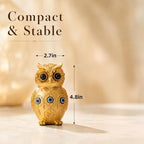 TOHLUCS 4.8" Resin Gold Owl Statue Home Decor with Evil Eye Protection - Image 3
