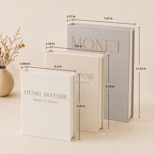 Decorative Books for Home Decor, Set of 3 Linen Fake Books, Grey - Image 4