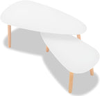 Gecheer Scandinavian Style Solid Pine Wood Coffee Table Set - Image 5
