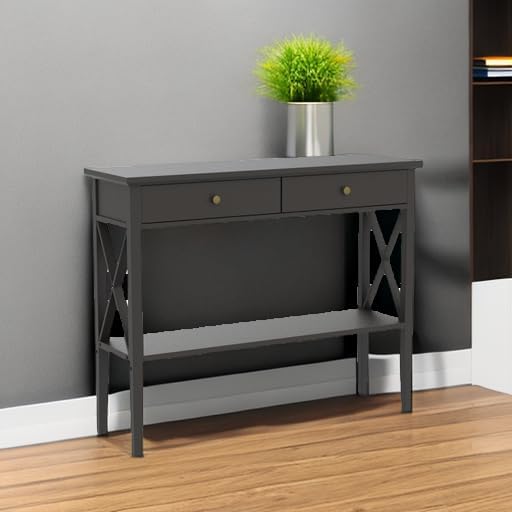 ChooChoo Console Table with Drawers, Narrow Wood Accent Sofa Table Entryway - Image 6