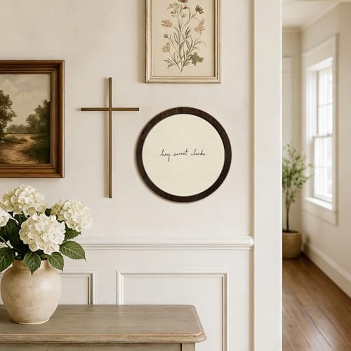 CFFJLHN Funny Bathroom Wall Art Decor, Hey Sweet Cheeks Neutral Minimalist Quirky Humorous Round Wood Hanging Wall Decor for Bathroom Washroom Restroom, 10x10 Inch - Image 5