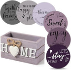 Queekay House Warming Gifts New Home Farmhouse Coasters Set of 6, Purple by Queekay