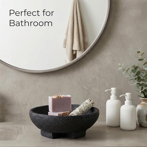 FESTGLOX Black Decorative Bowl, Large Fruit Bowl for Kitchen Counter - Image 6