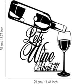 LIYOUYA Wine Bottle Glass Metal Wall Decor - Wine Logo Decor Black Wall Art Home Decor for Living Room, Dining Room, Bar (Black) - Image 2