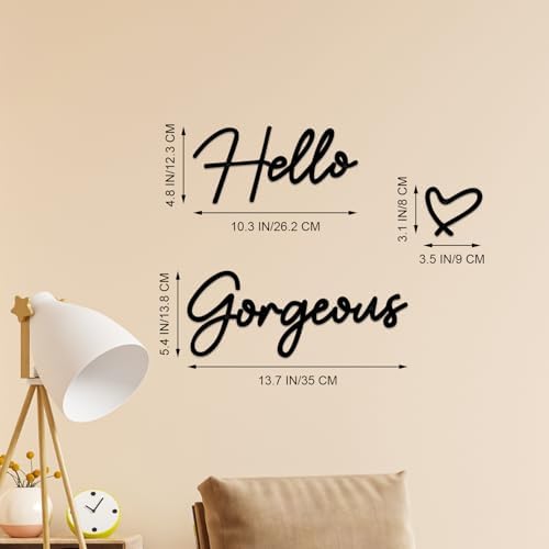 Metal Hello Gorgeous Wall Art Modern Farmhouse Wall Decor Signs - Image 3