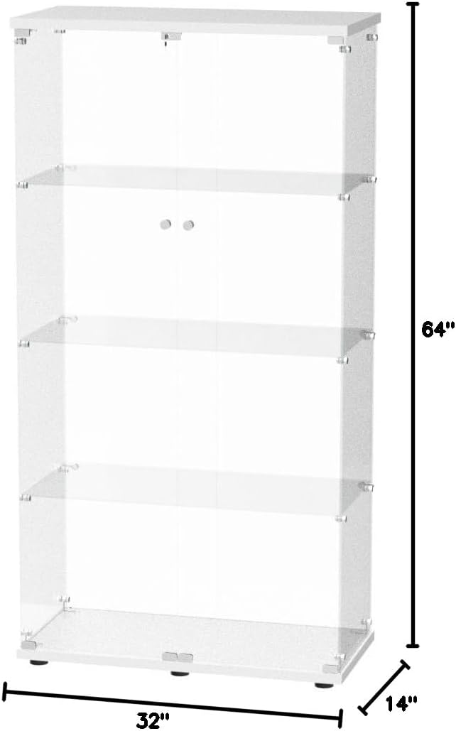 FLYMUHJIA Glass Display Cabinet Kitchen Pantry Storage Cabinet Corner Bar - Image 3