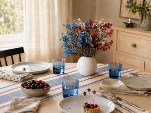 Mandy's 6 Bundles Artificial Red White Blue Baby’s Breath Flowers - Image 7