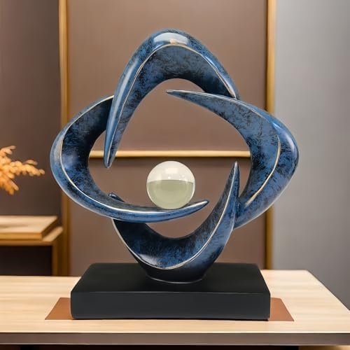 Modern Home Decor Abstract Decorative Sculpture Decorations for Living Room Dining Room Office, Resin Art Statues Coffee Table Bookshelf Decor Accents (Blue) - Image 4